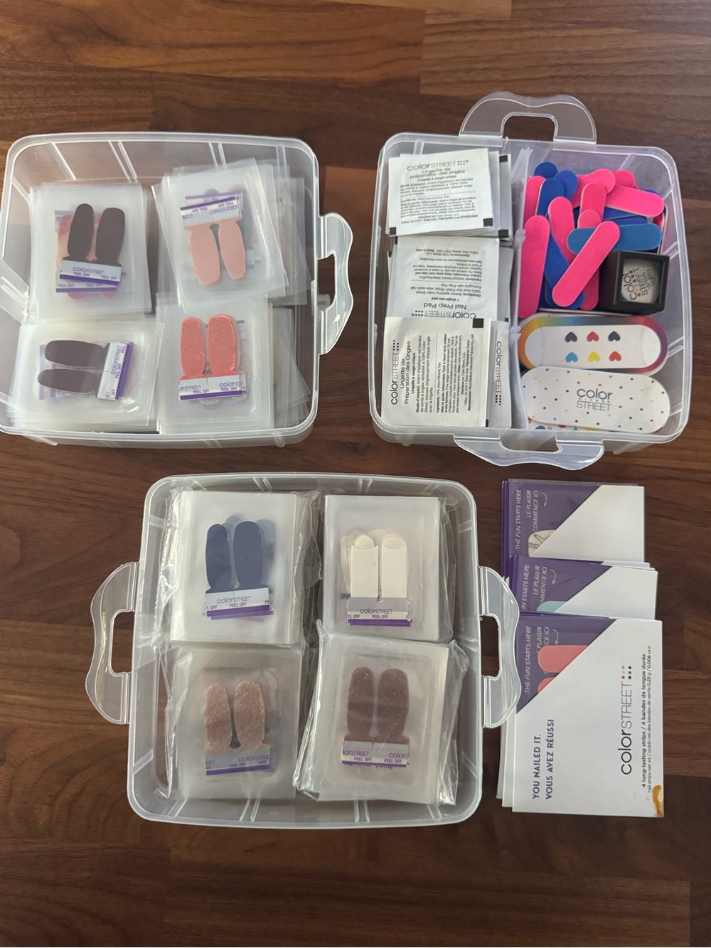 Colorstreet twosies plus multiple Colorstreet supplies. Strips of 12 & 4